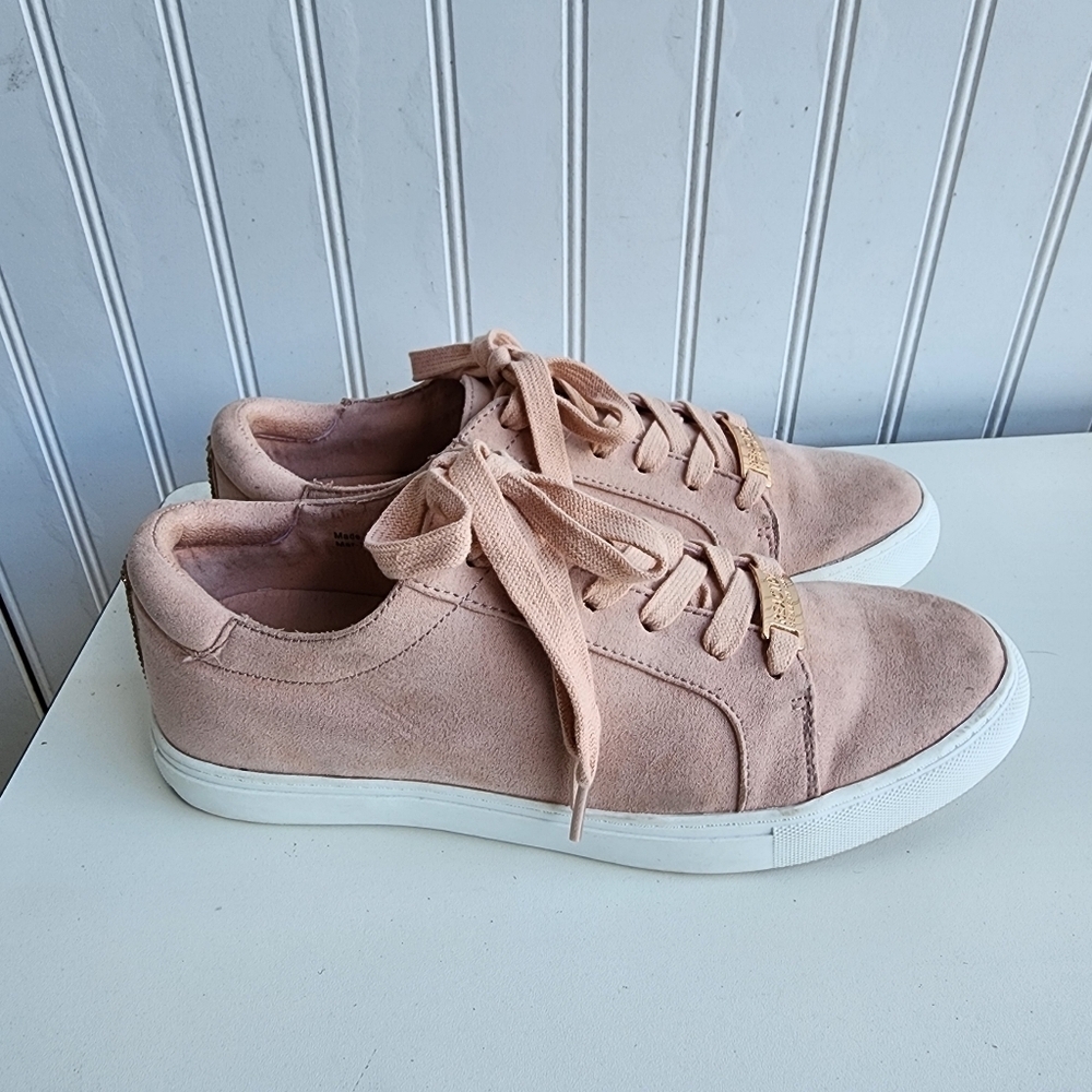 Kenneth Cole Reaction Shoes Womens Joey 5 Casual Low Sneakers Pink Fabric Sz 7M